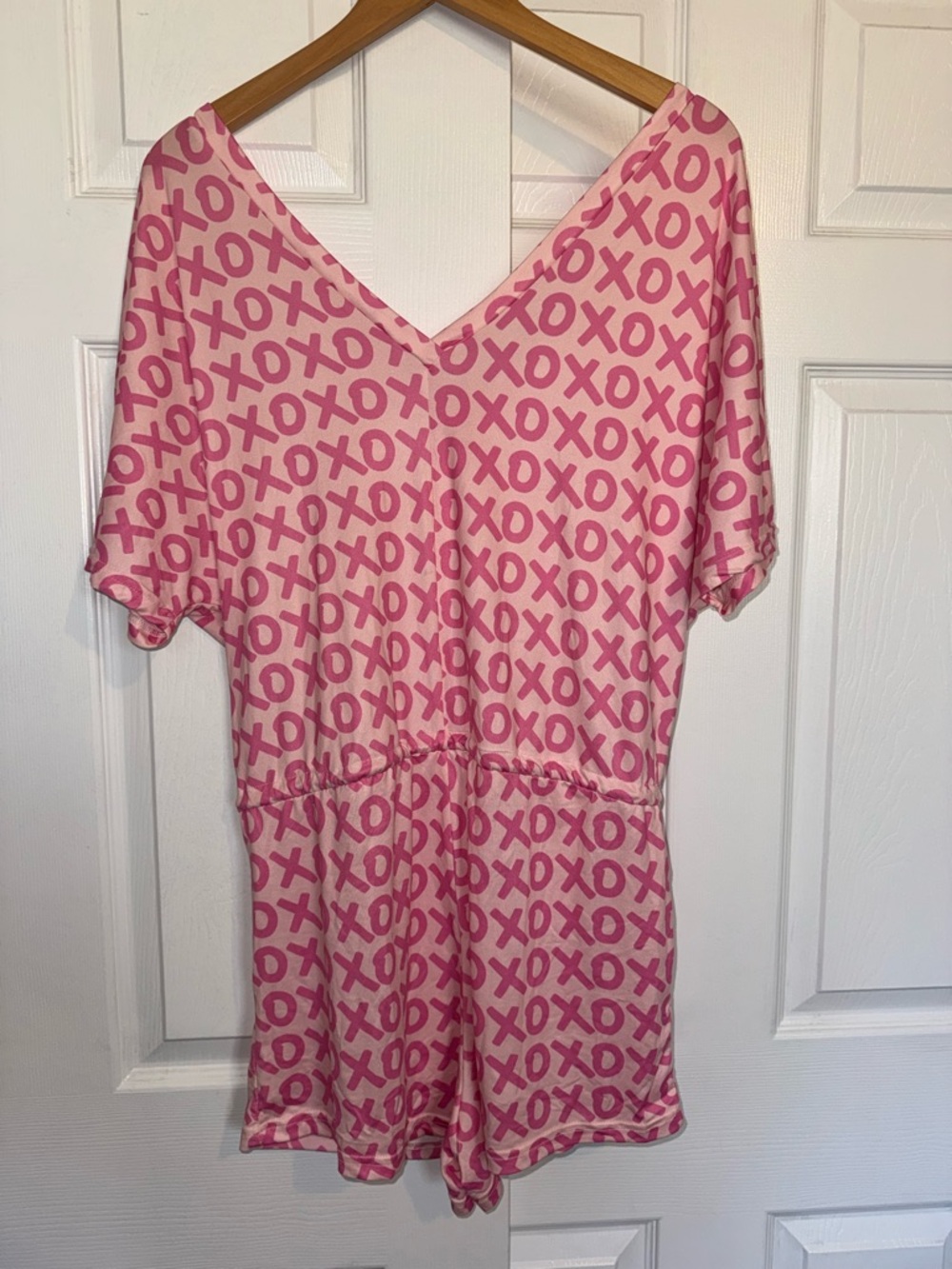 Jordann Jammies Pink XOXO Romper Small Tassel Tie Waist Loungewear Beach Coverup - Picture 5 of 5